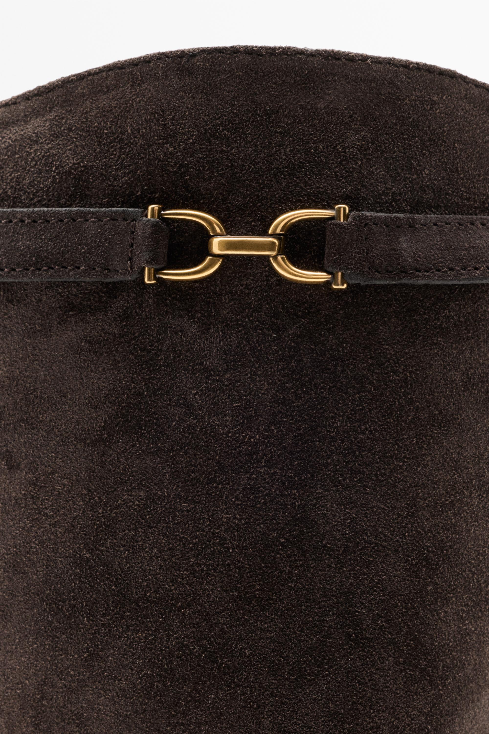 Split suede leather equestrian boot